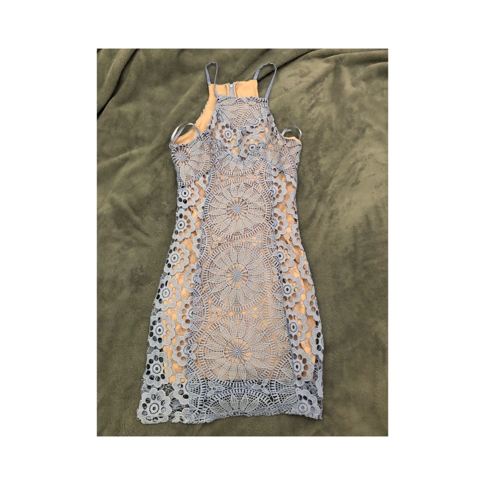 Francesca’s light blue lace dress